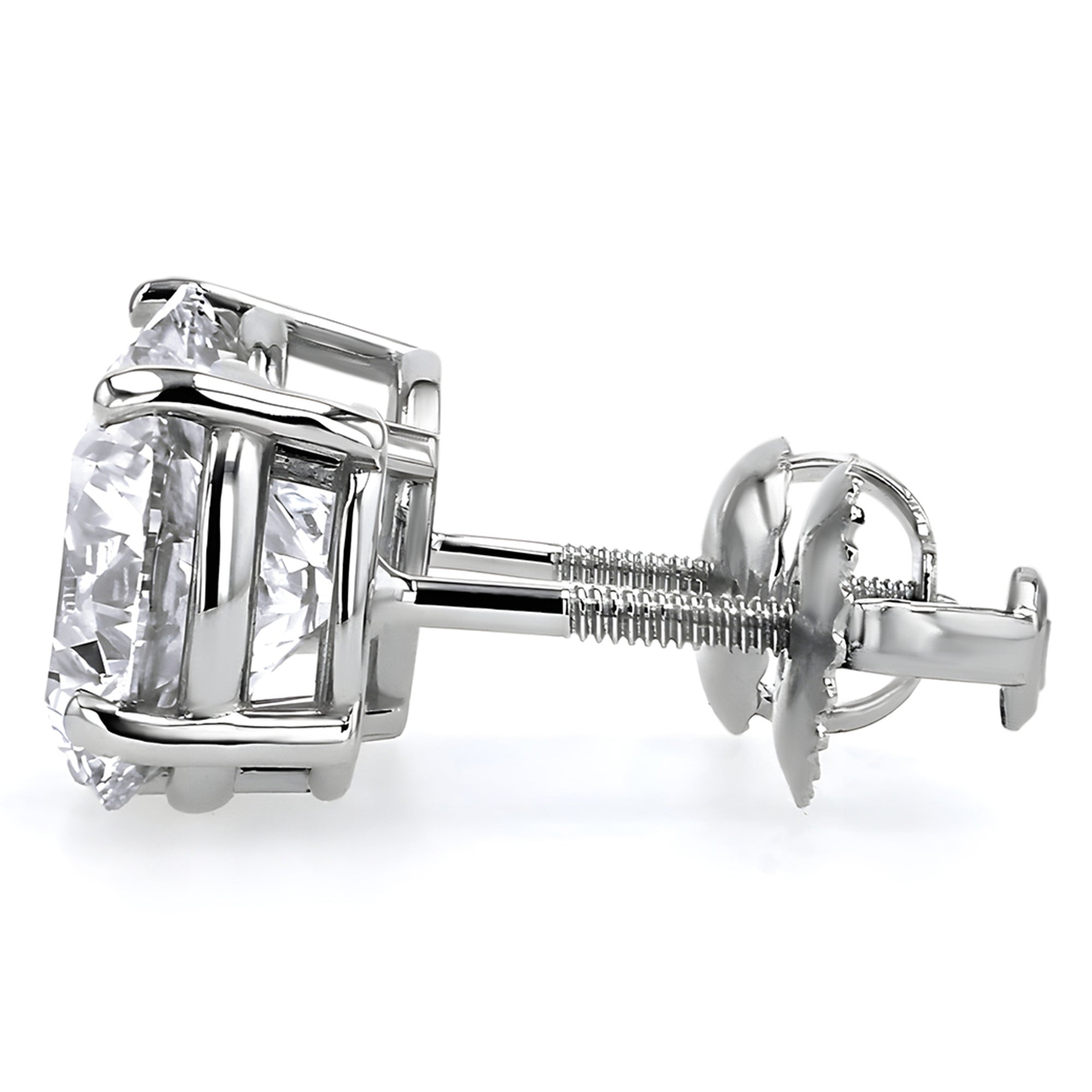 GIA Certified Round Stud Earrings Four-Prong