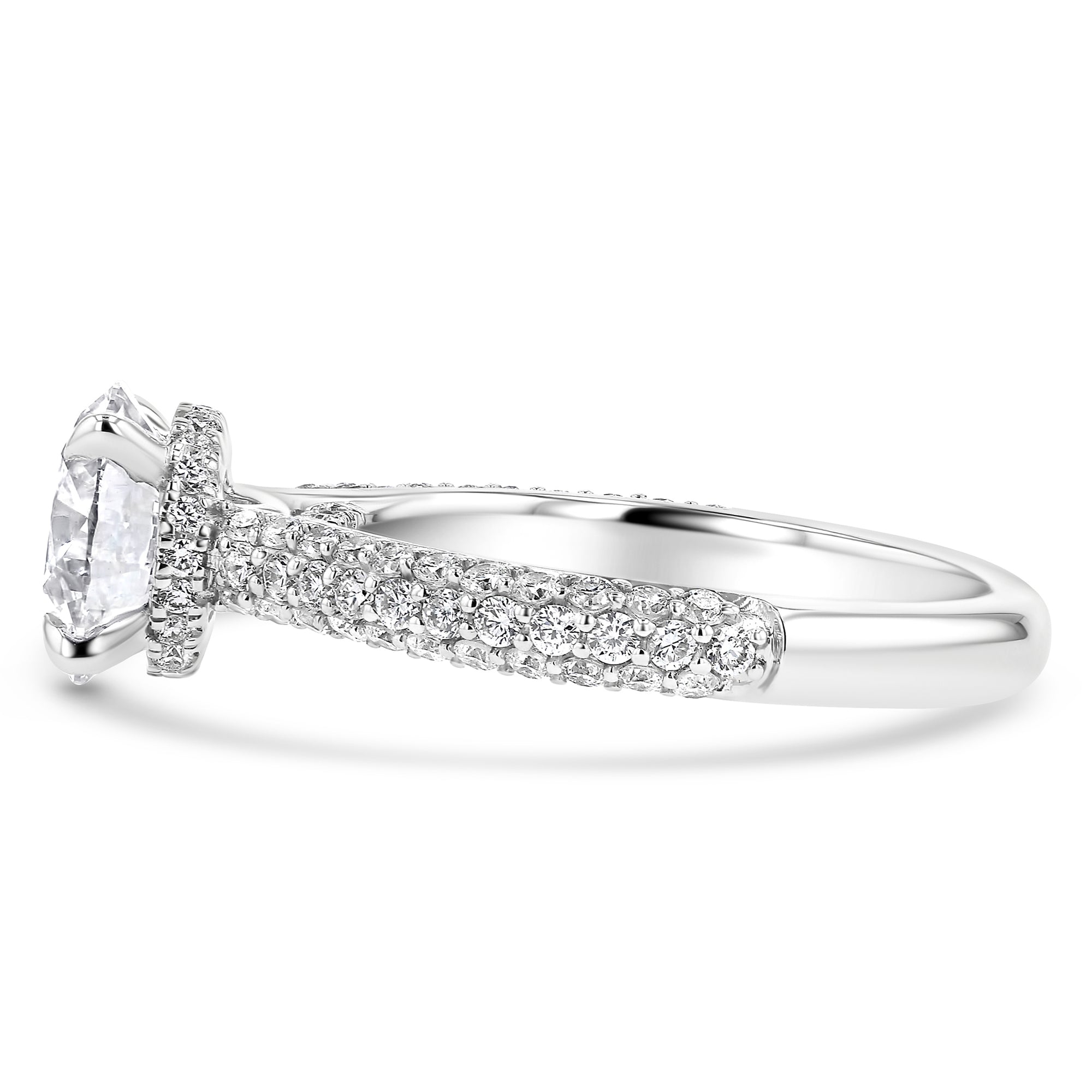 Round with 3 Row Diamond Pave