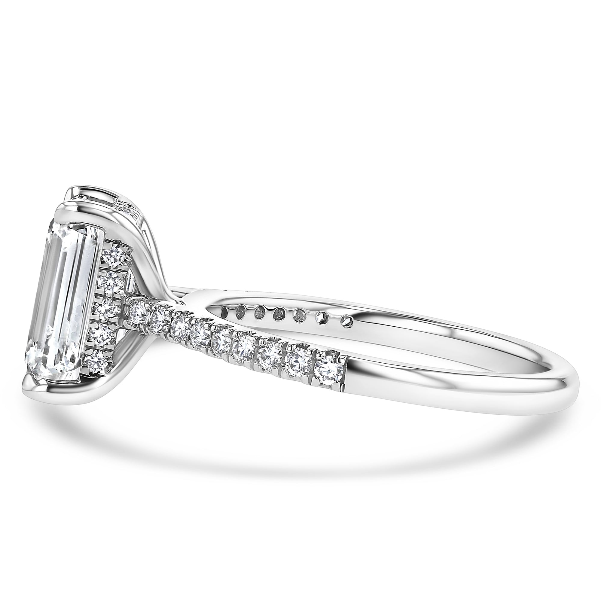 Emerald Hidden Halo Half Pave