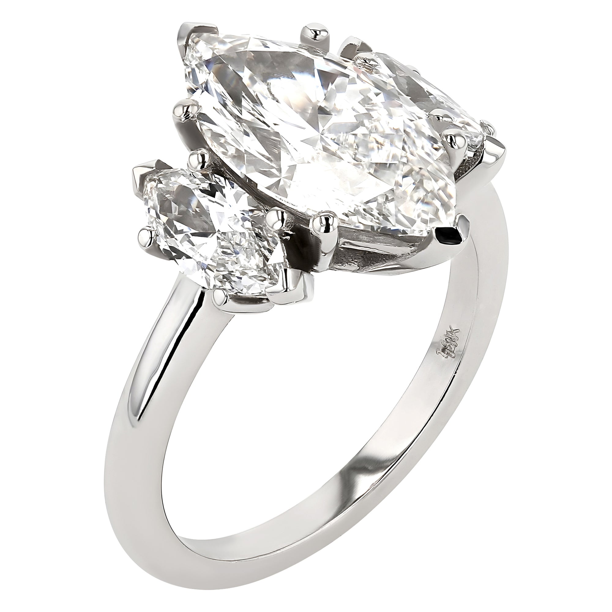 Three Stone Marquise Ring 3.28Ct