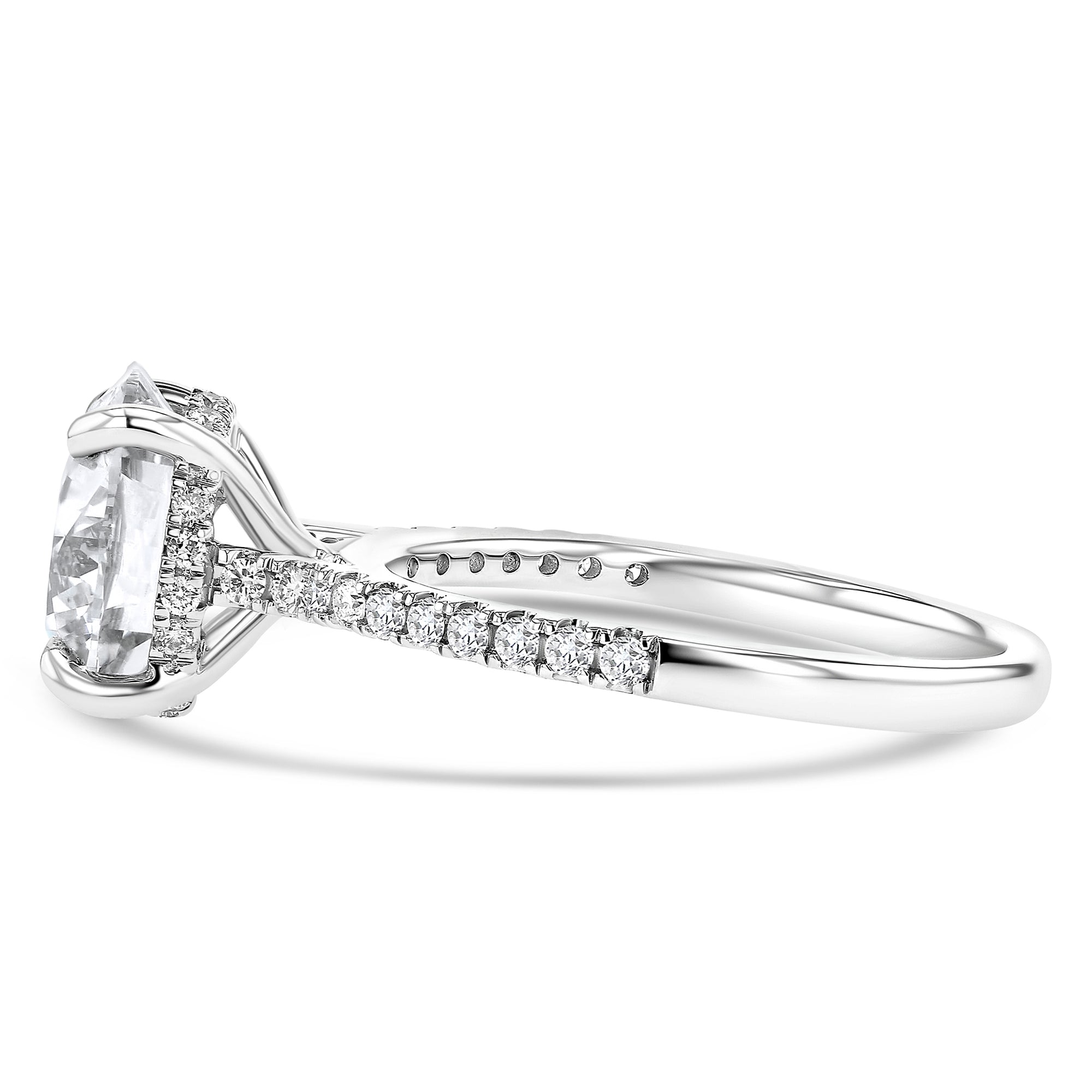 Round Hidden Halo Half Pave Engagement