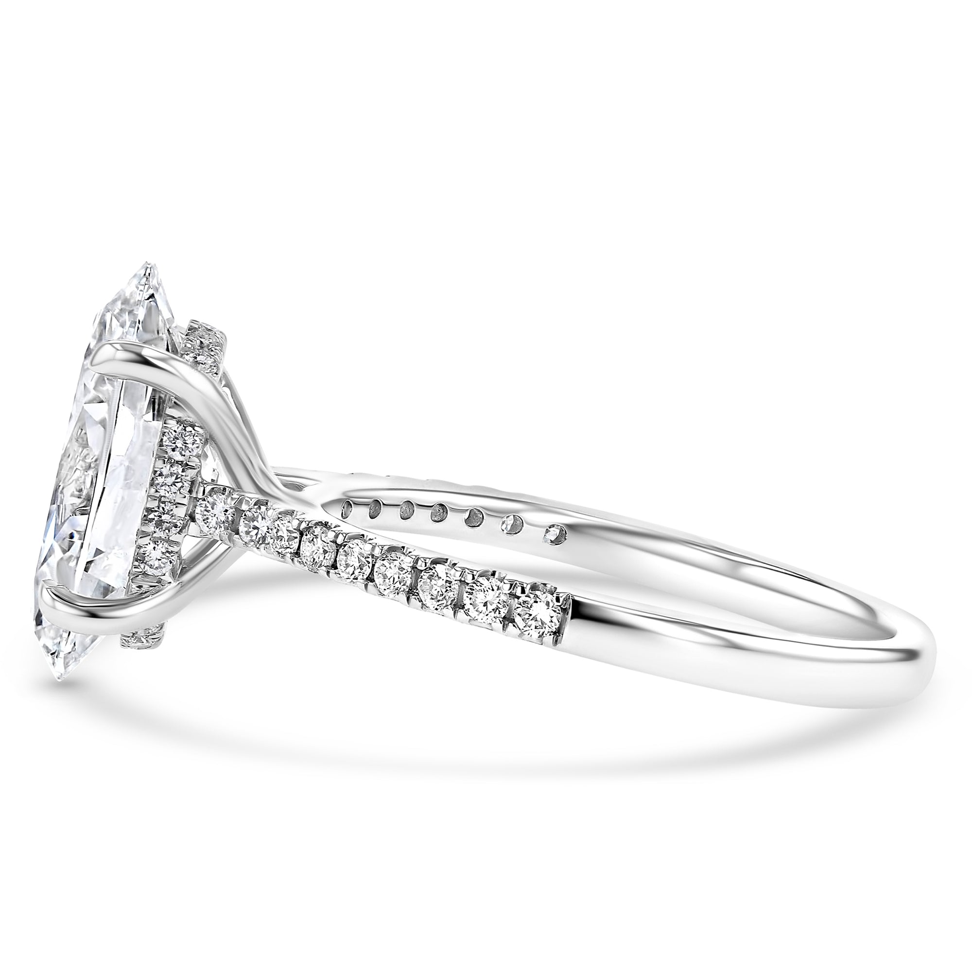 Oval Hidden Halo Half Pave