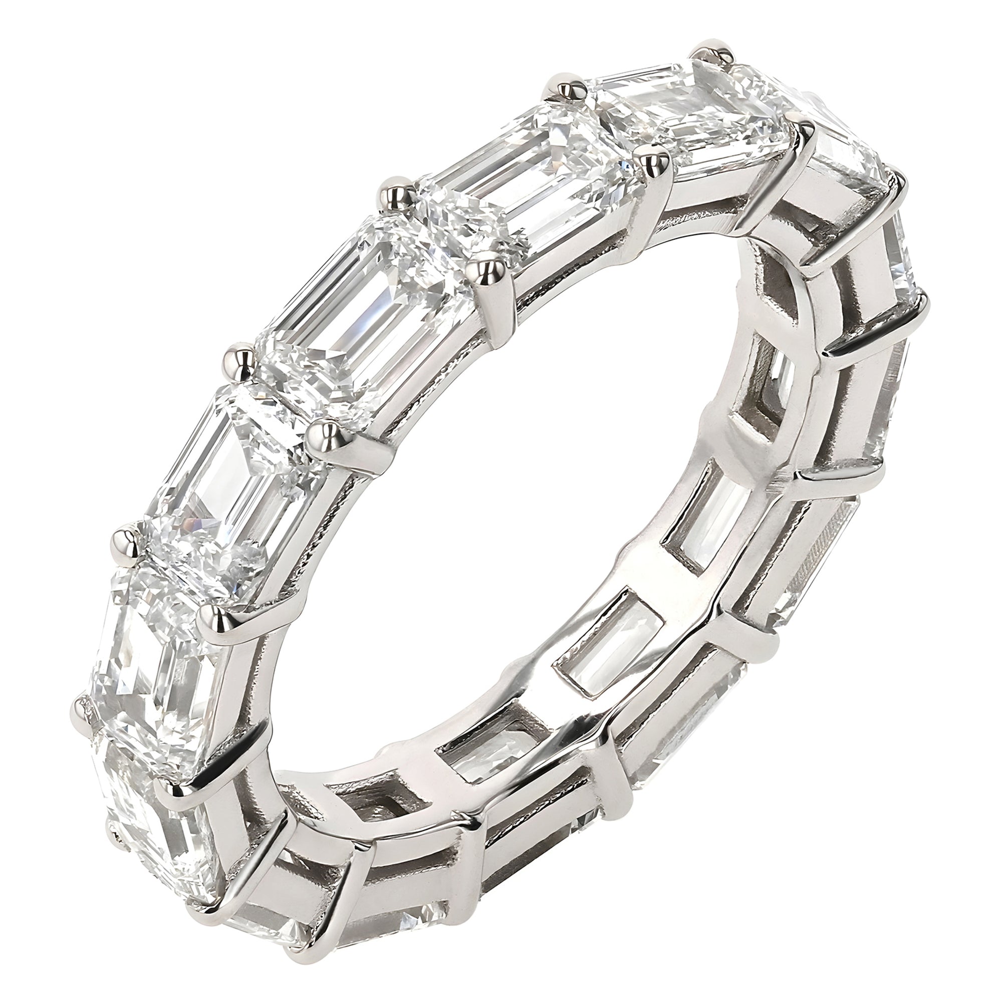 Eternity Band Emerald Ring 5.62Ct