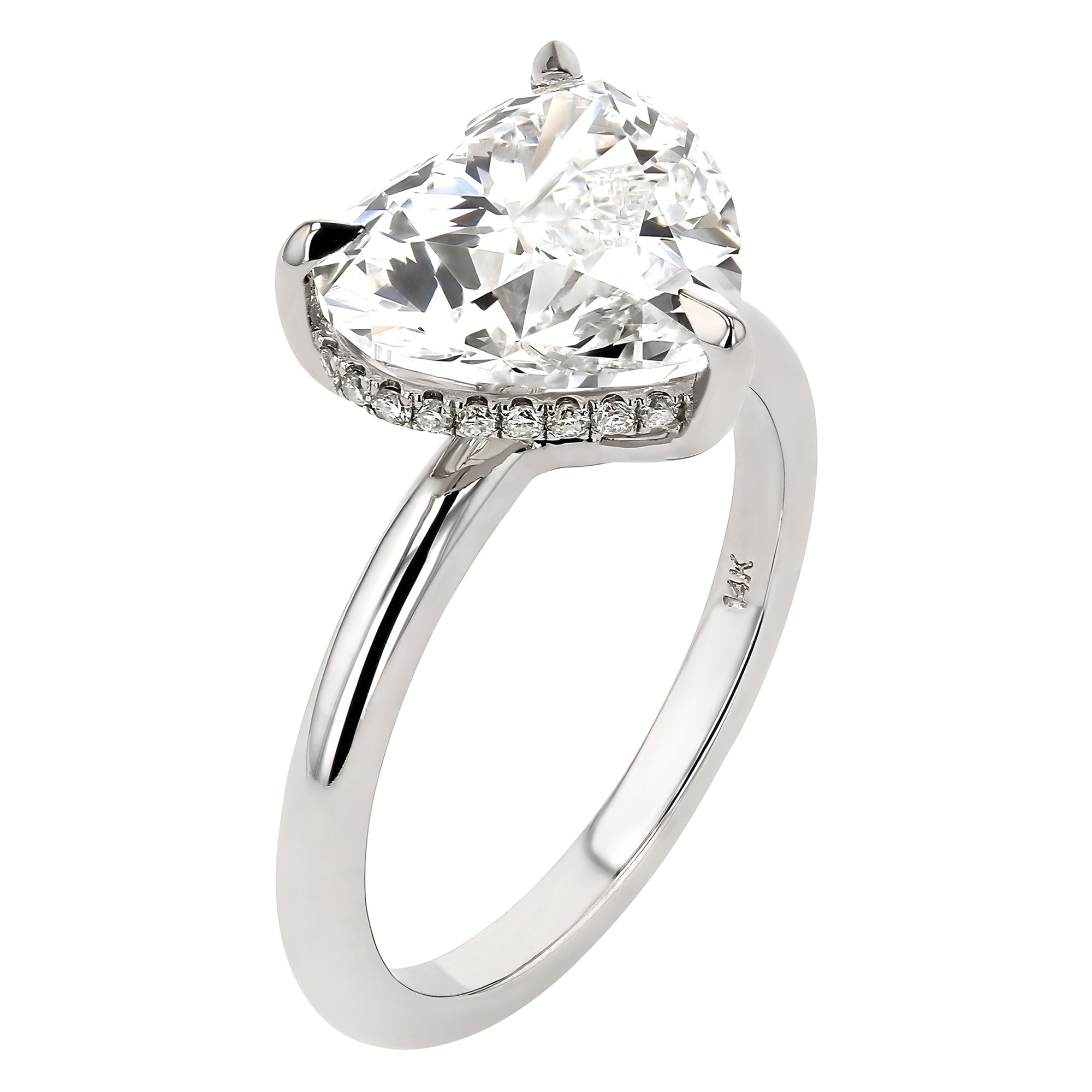 Heart Solitaire Ring 4Ct