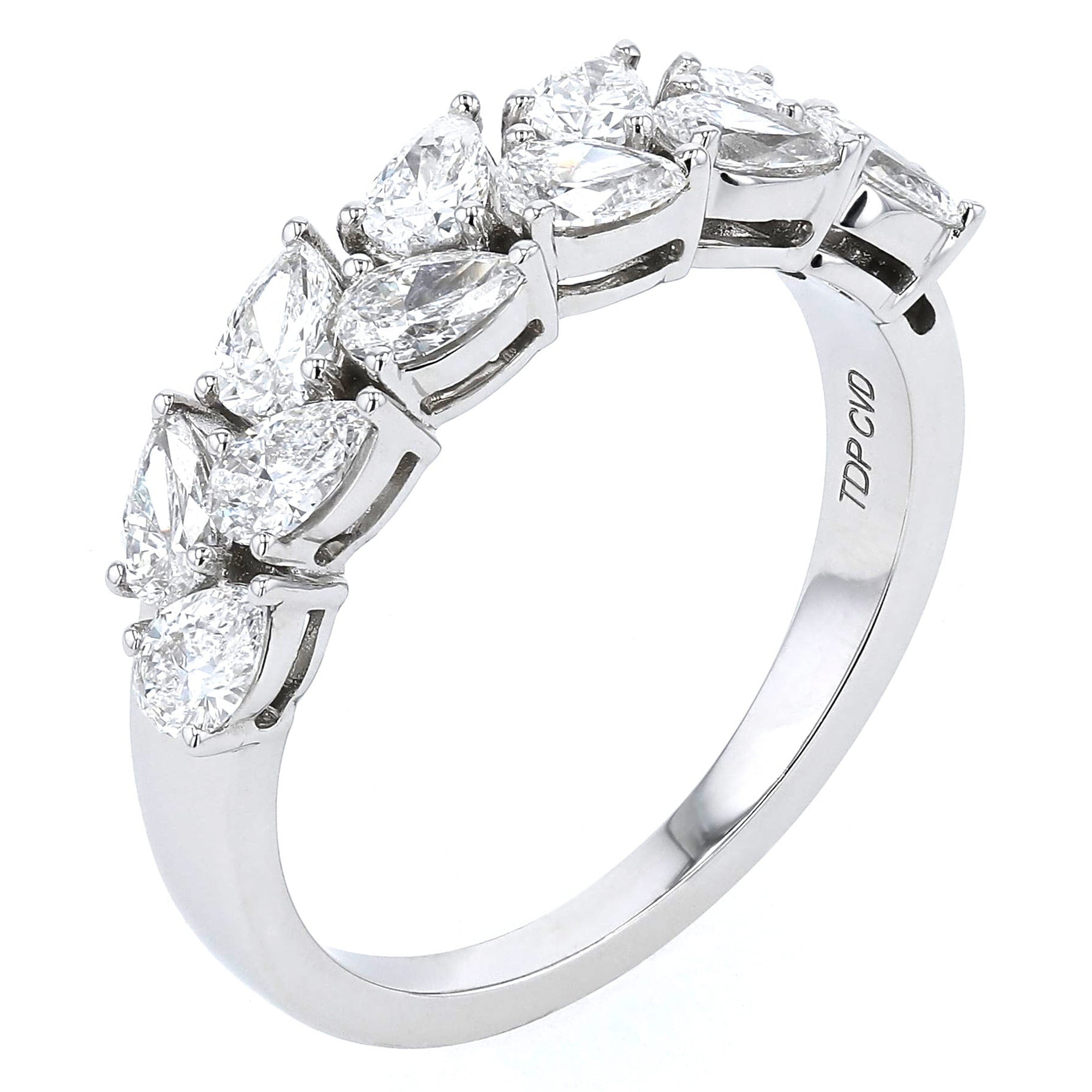Leaves Shape Pear Band Ring 1.54Ct