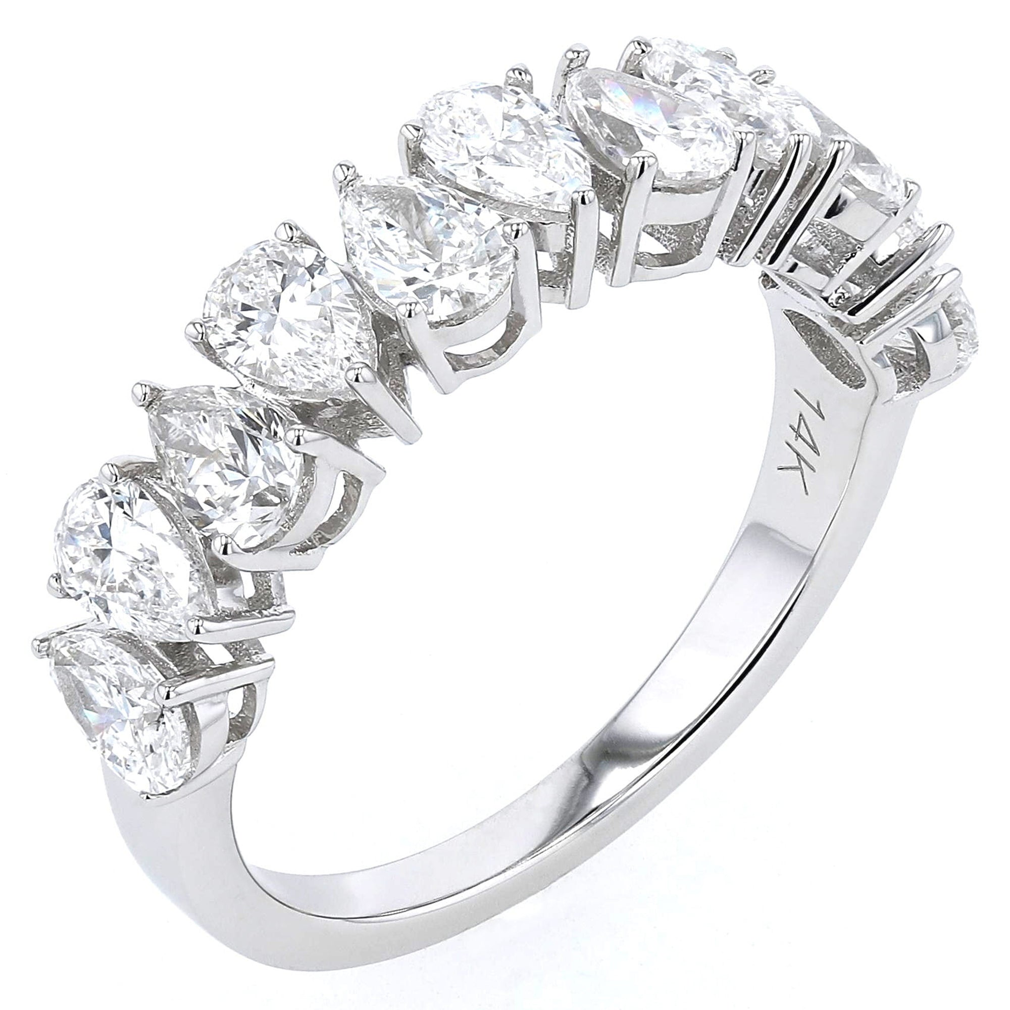 North-South Pear Shaped Half Eternity Band