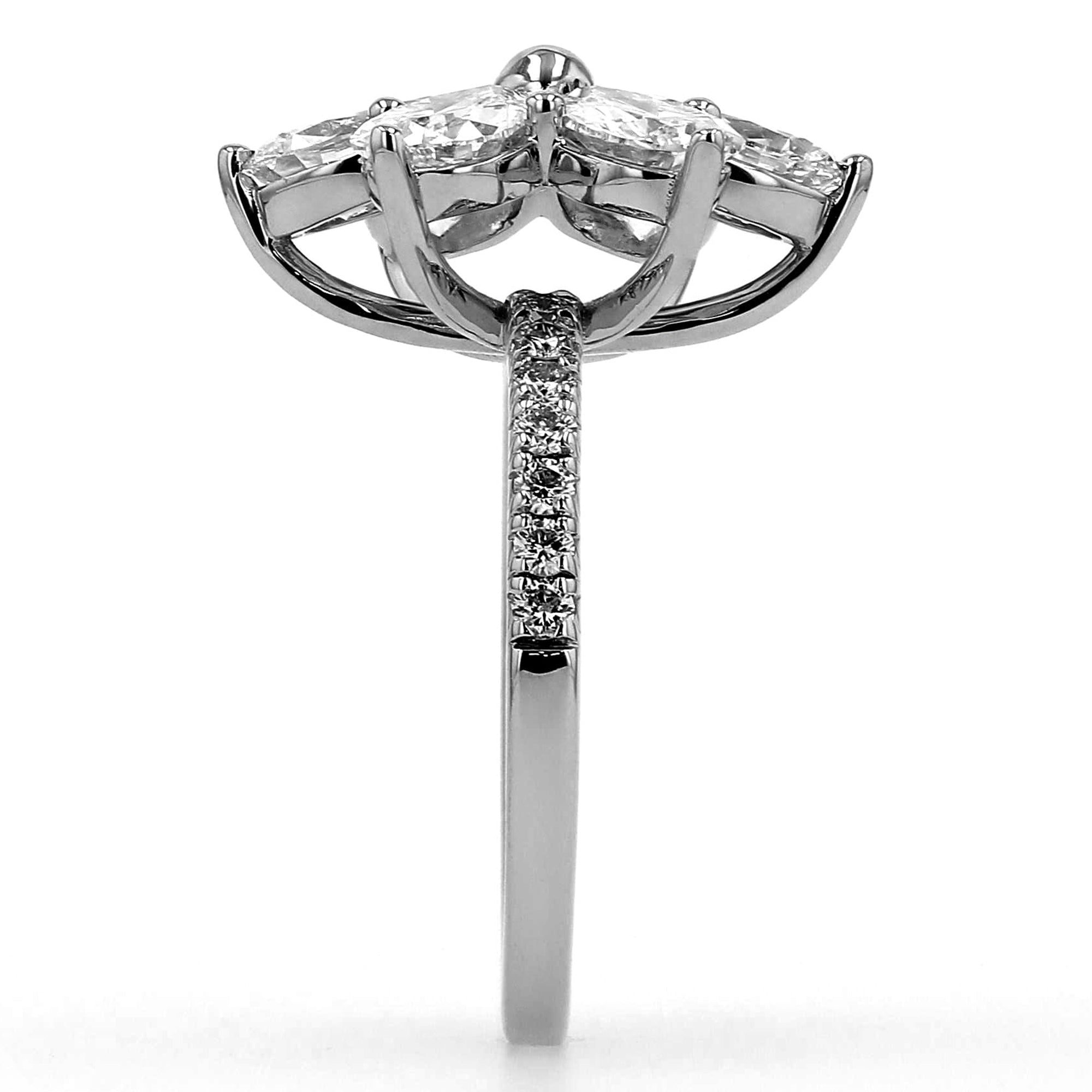 Pear Flower Ring 3.4 CTW