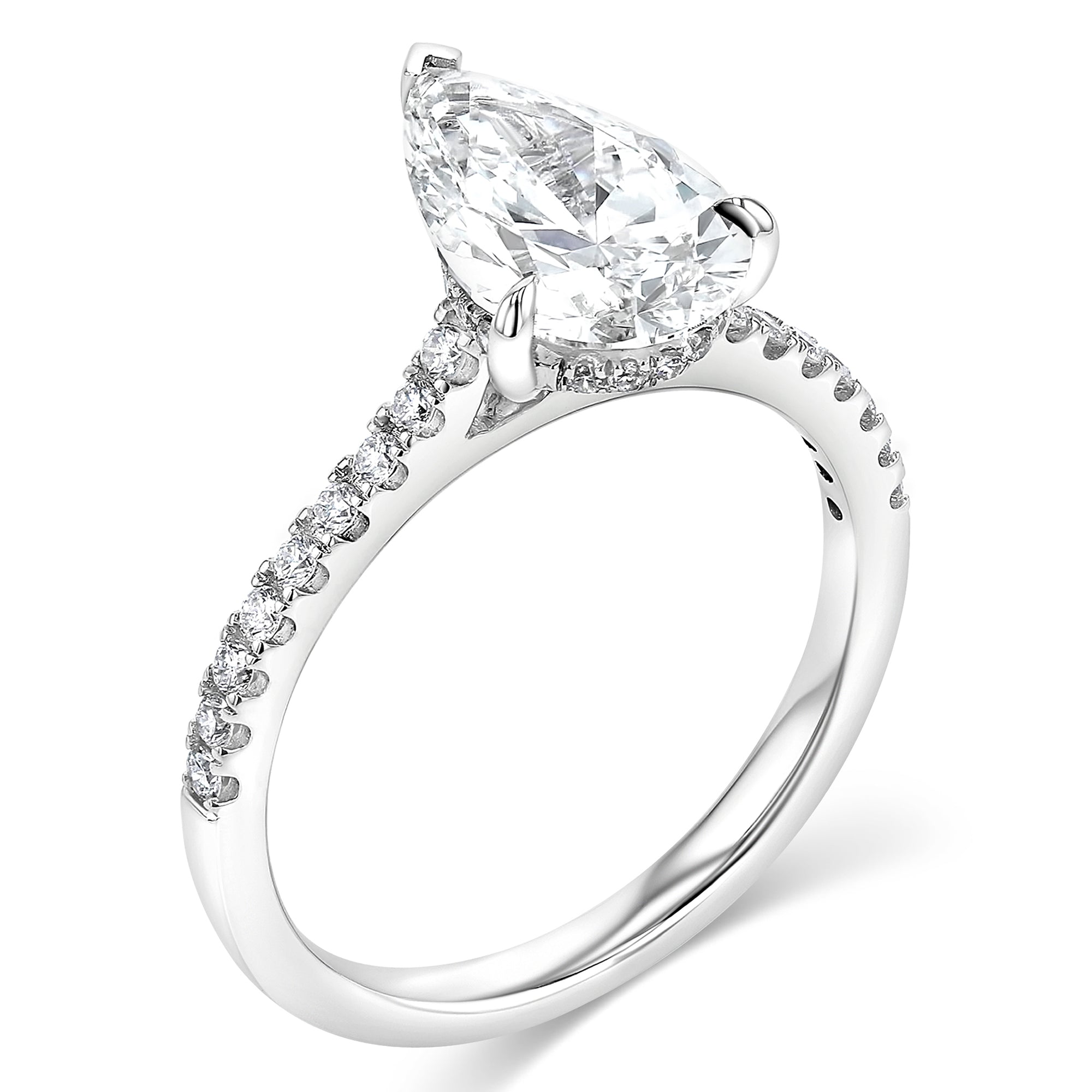 Pear Hidden Halo Half Pave