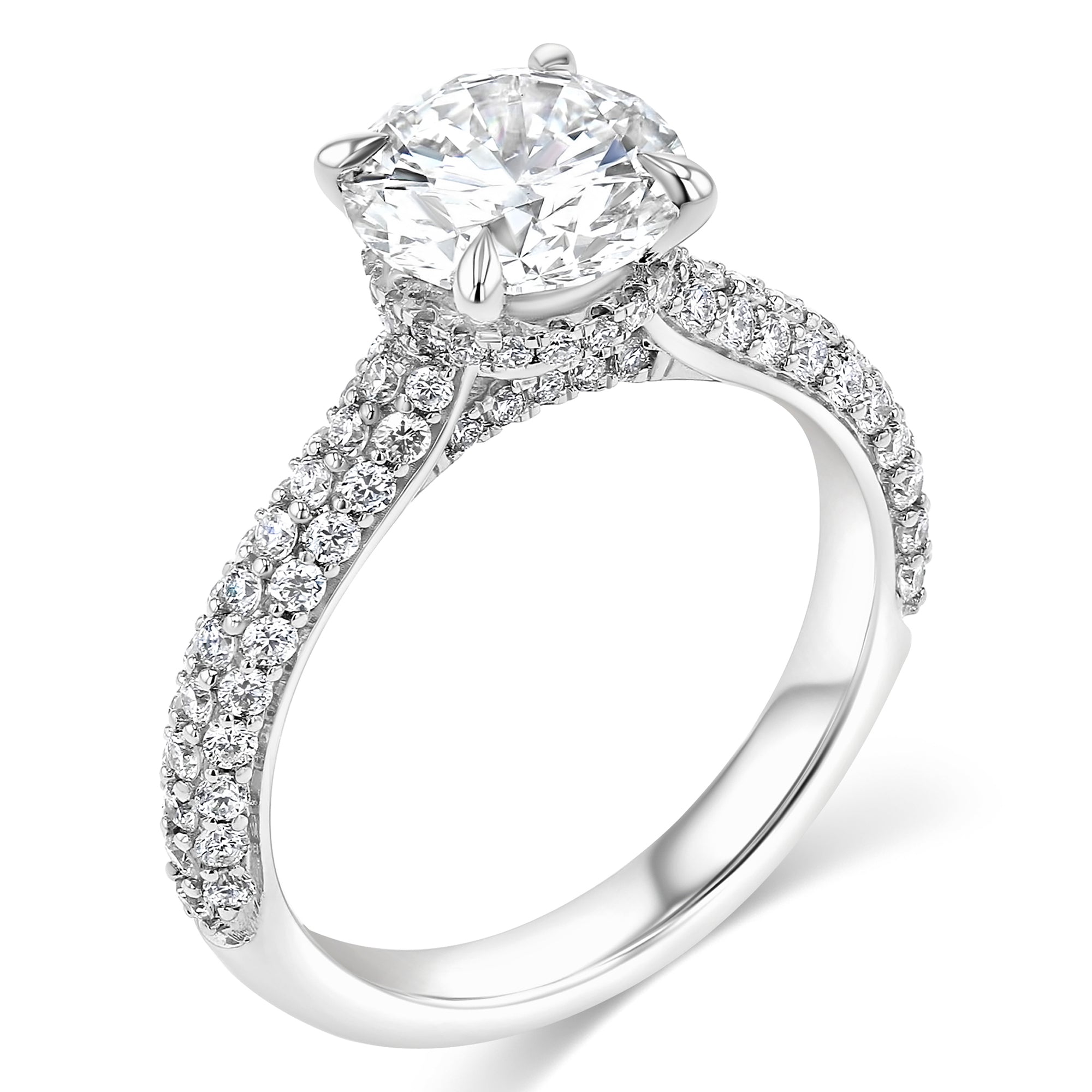 Round with 3 Row Diamond Pave