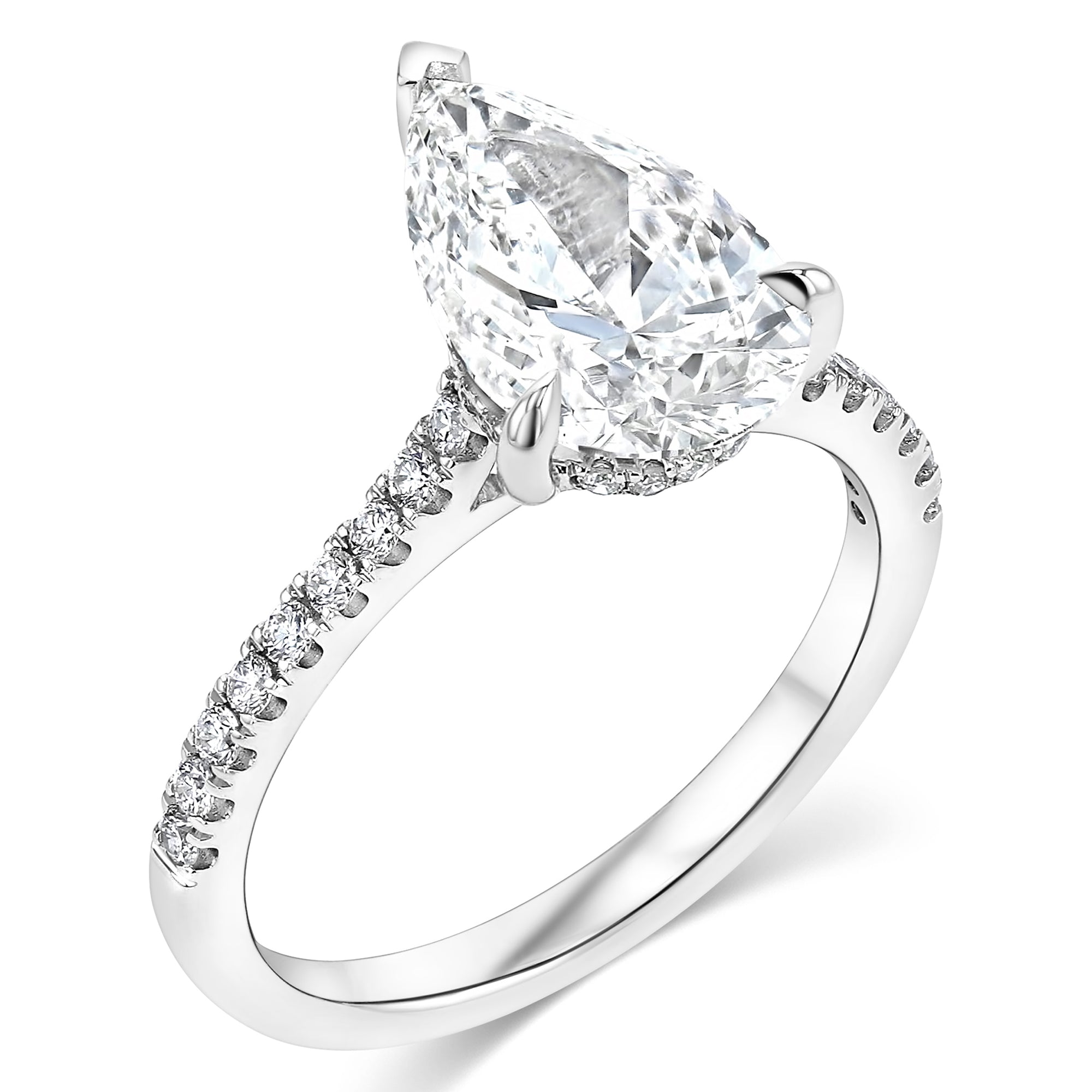Pear Hidden Halo Half Pave