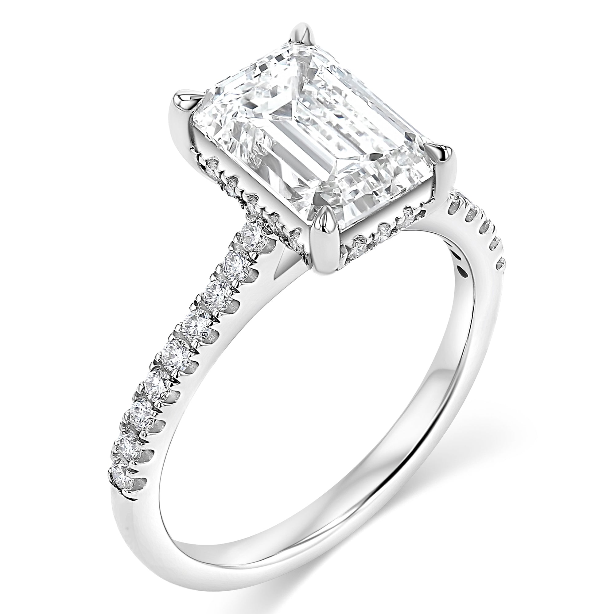 Emerald Hidden Halo Half Pave