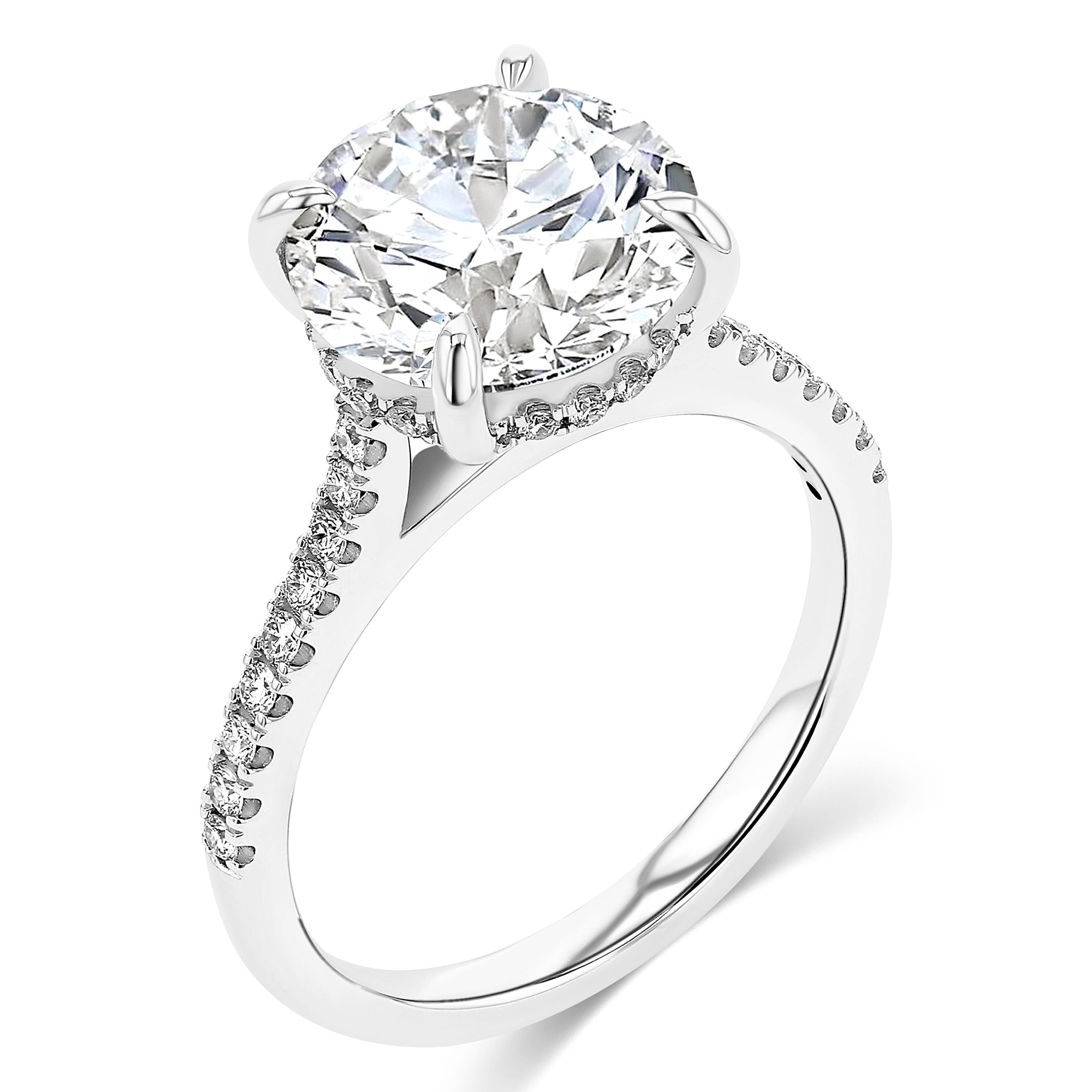 Round Hidden Halo Half Pave Engagement