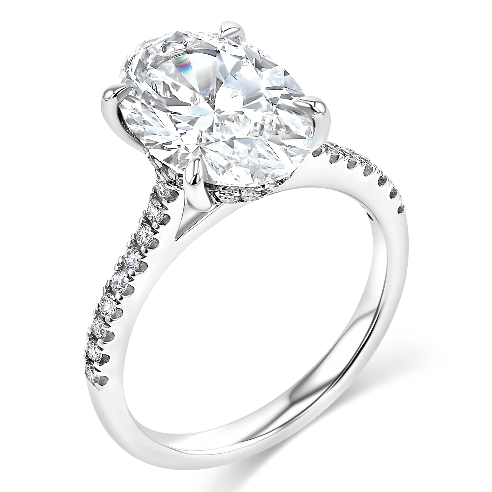 Oval Hidden Halo Half Pave