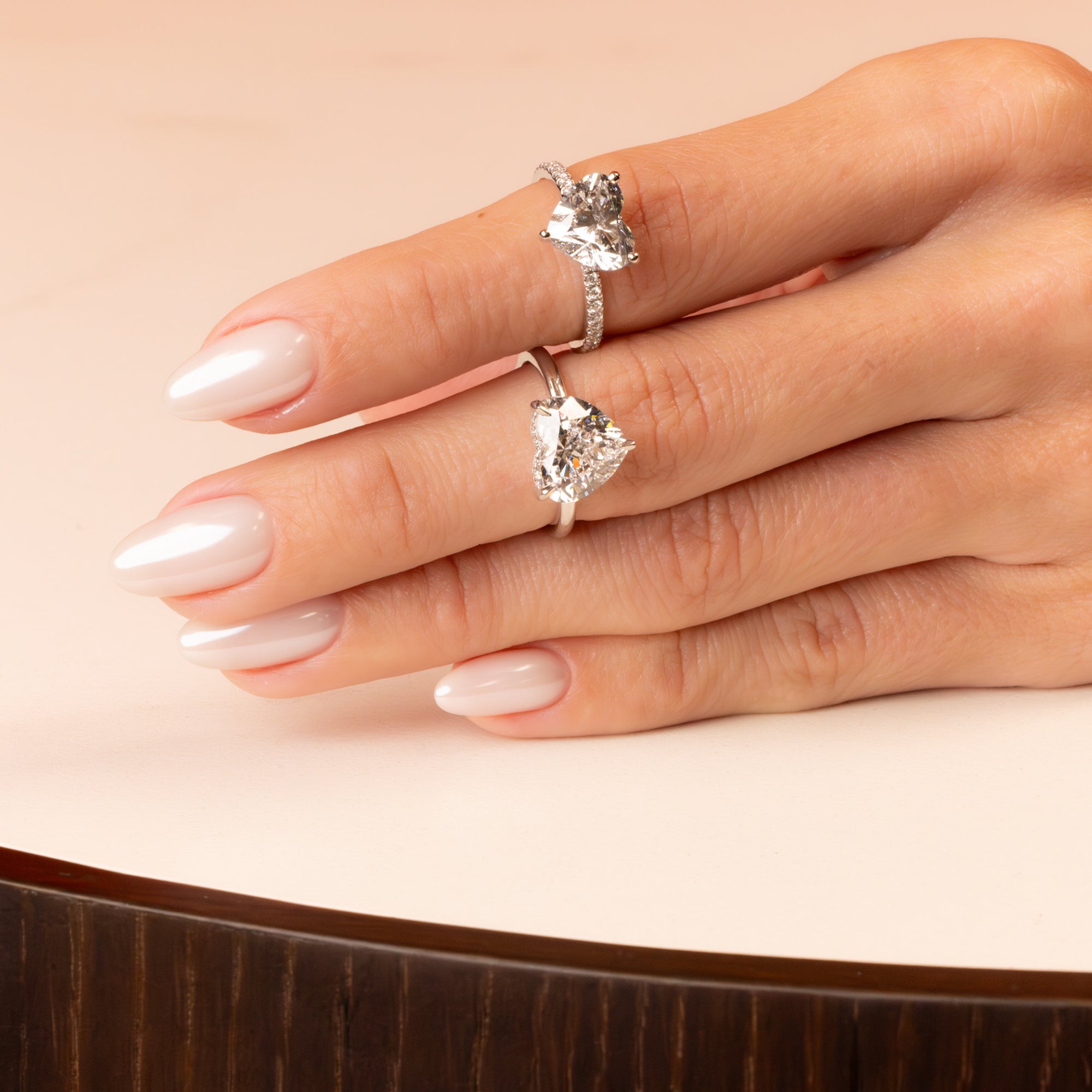 Heart Solitare Hidden Halo Ring 3.03Ct