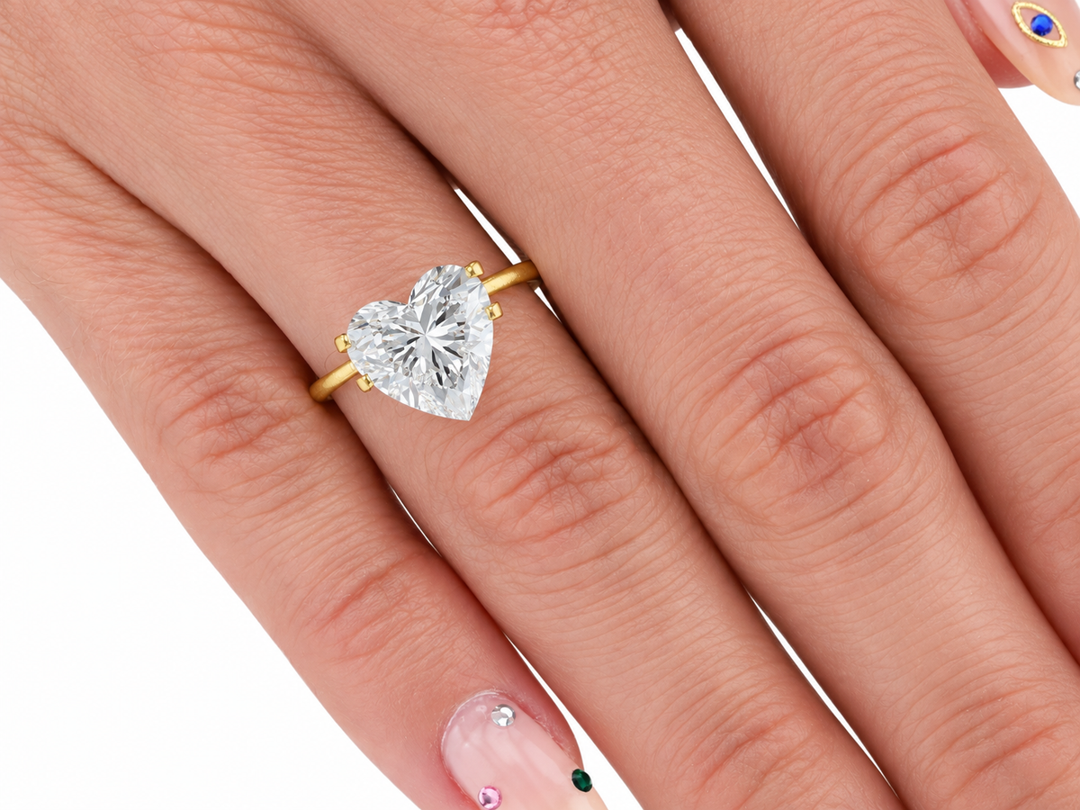 7.09 CT Heart Cut Diamond- Color F, VVS2 Clarity