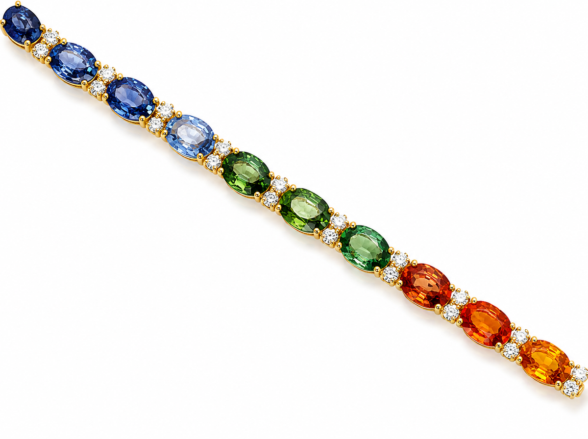 The Sunset Spectrum Sapphire Bracelet