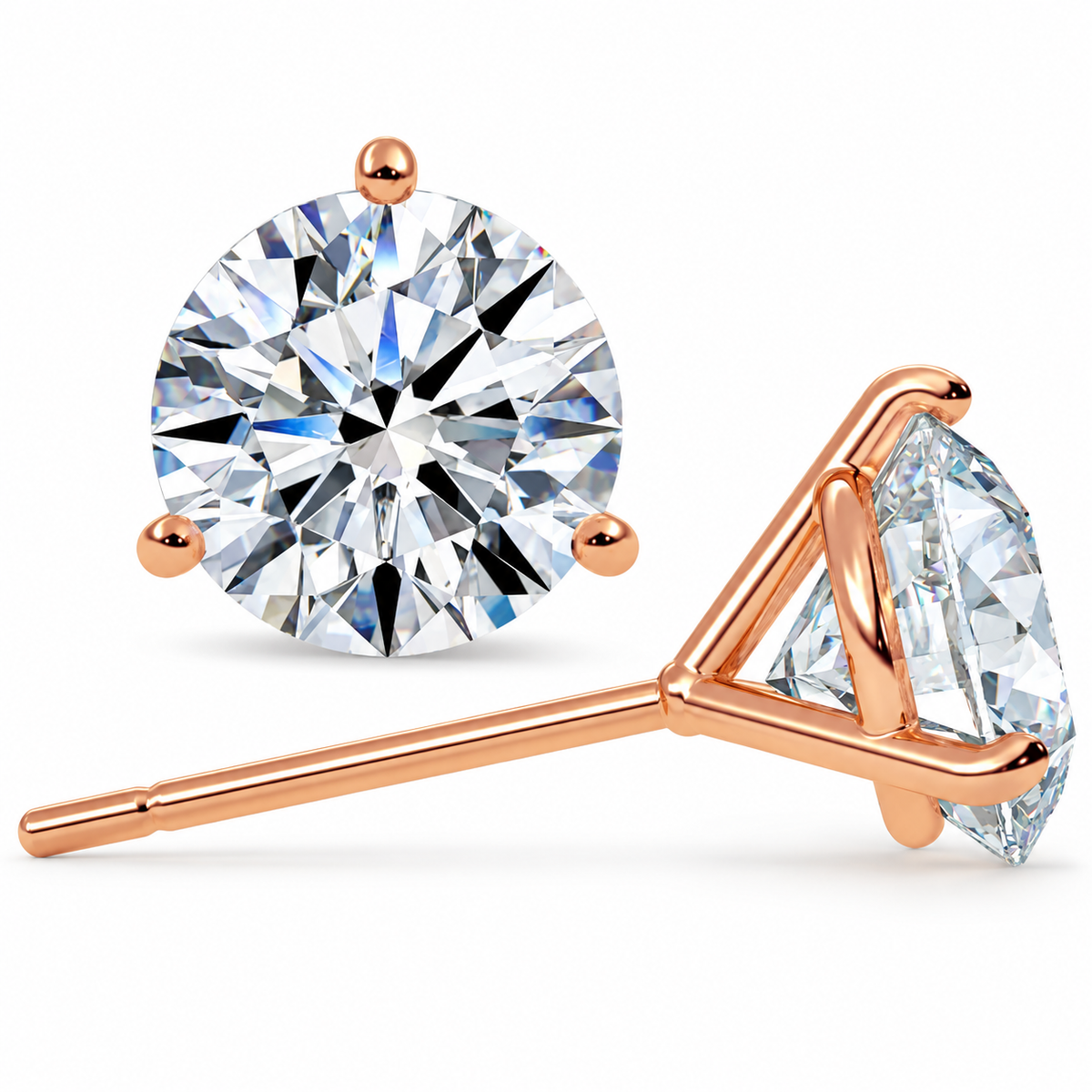 Call Me Pretty Rose Gold Studs 6 CTW