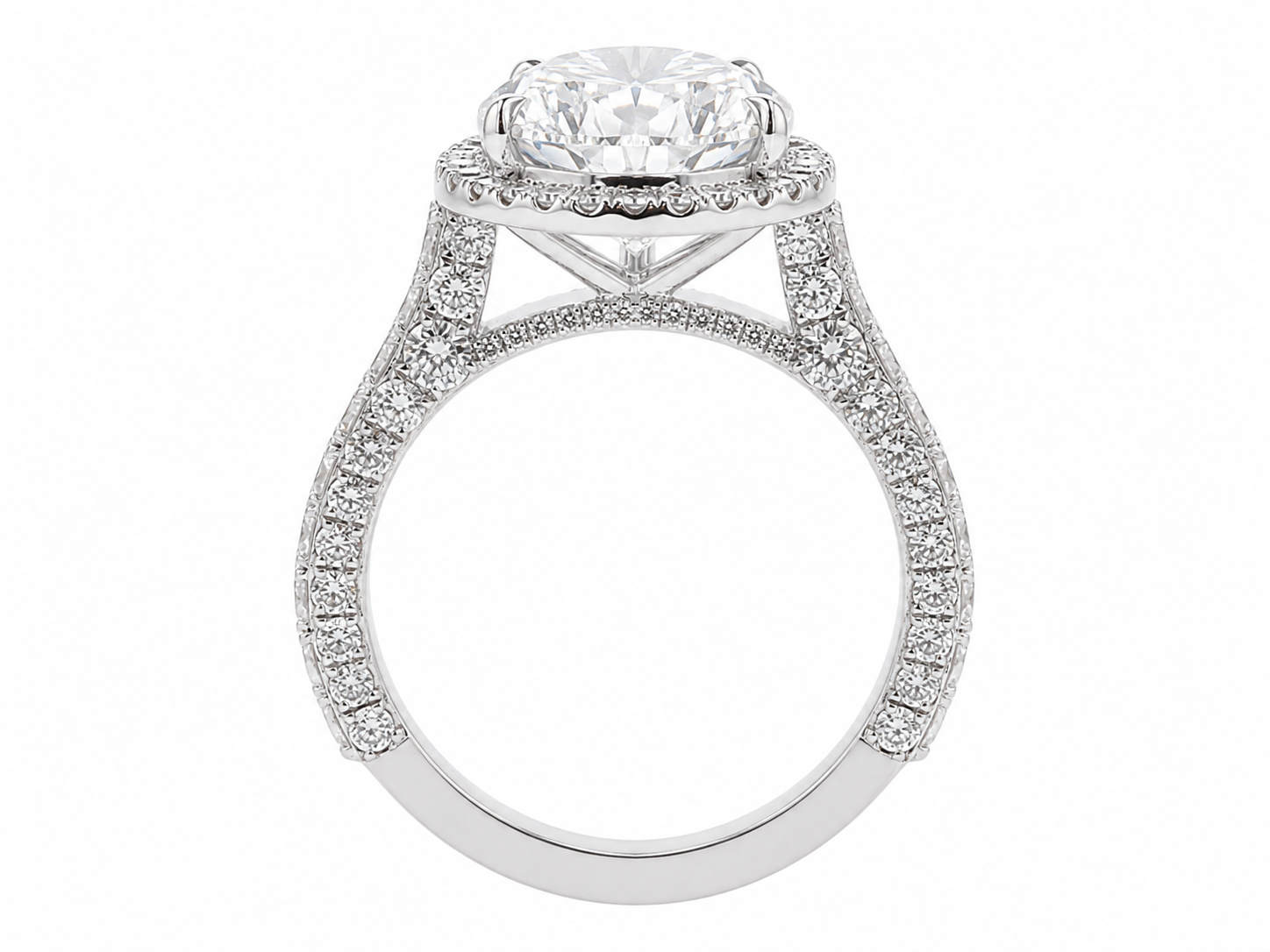 The Pear Halo Statement Ring
