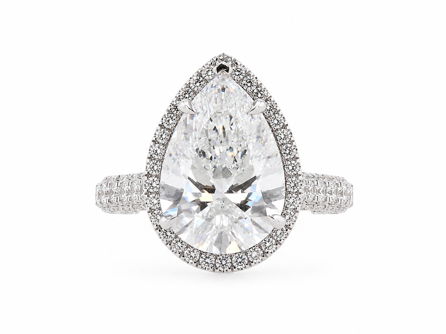 The Pear Halo Statement Ring