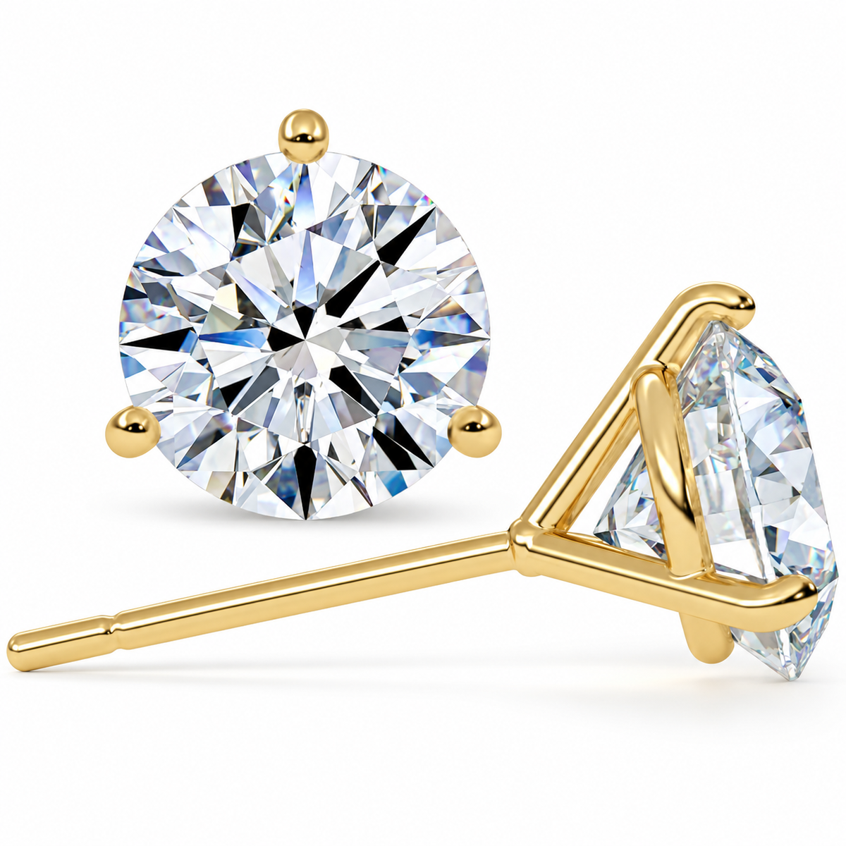Call me Pretty Yellow Gold  Studs 6 CTW
