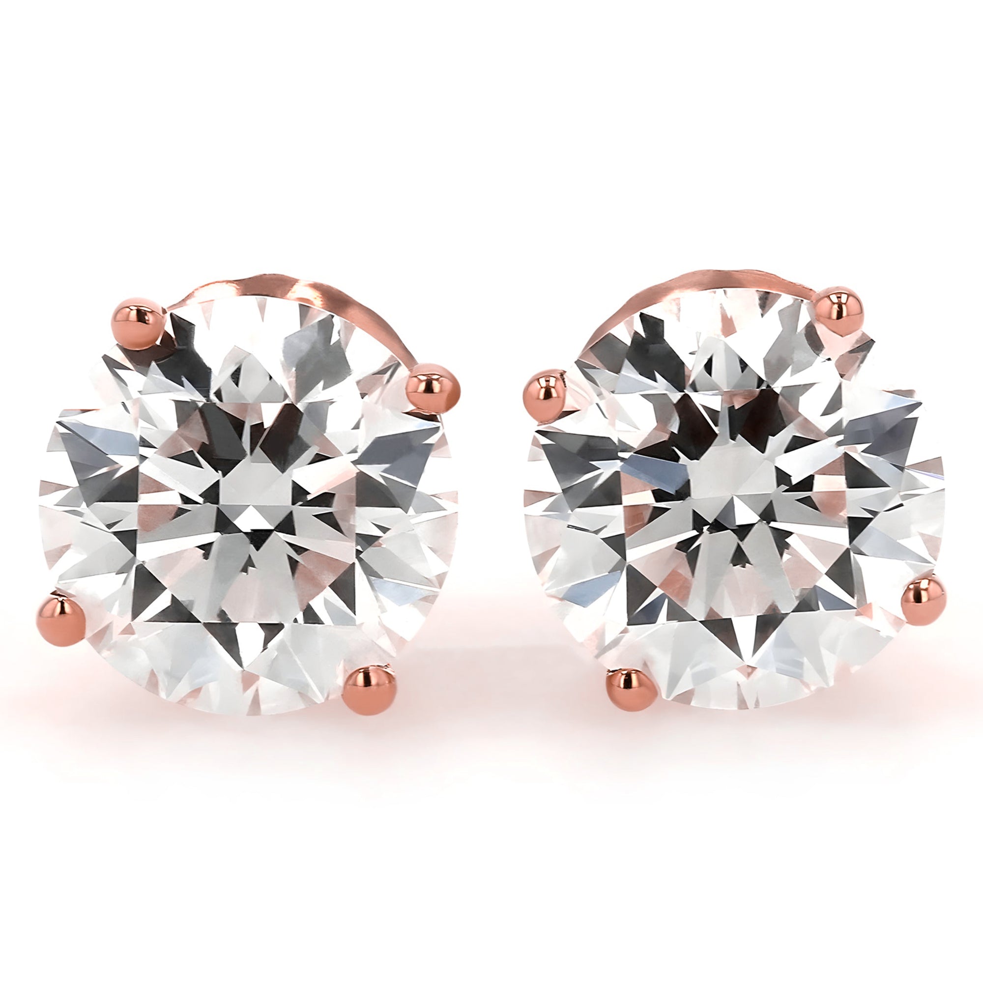 GIA Certified Round Stud Earrings Four-Prong