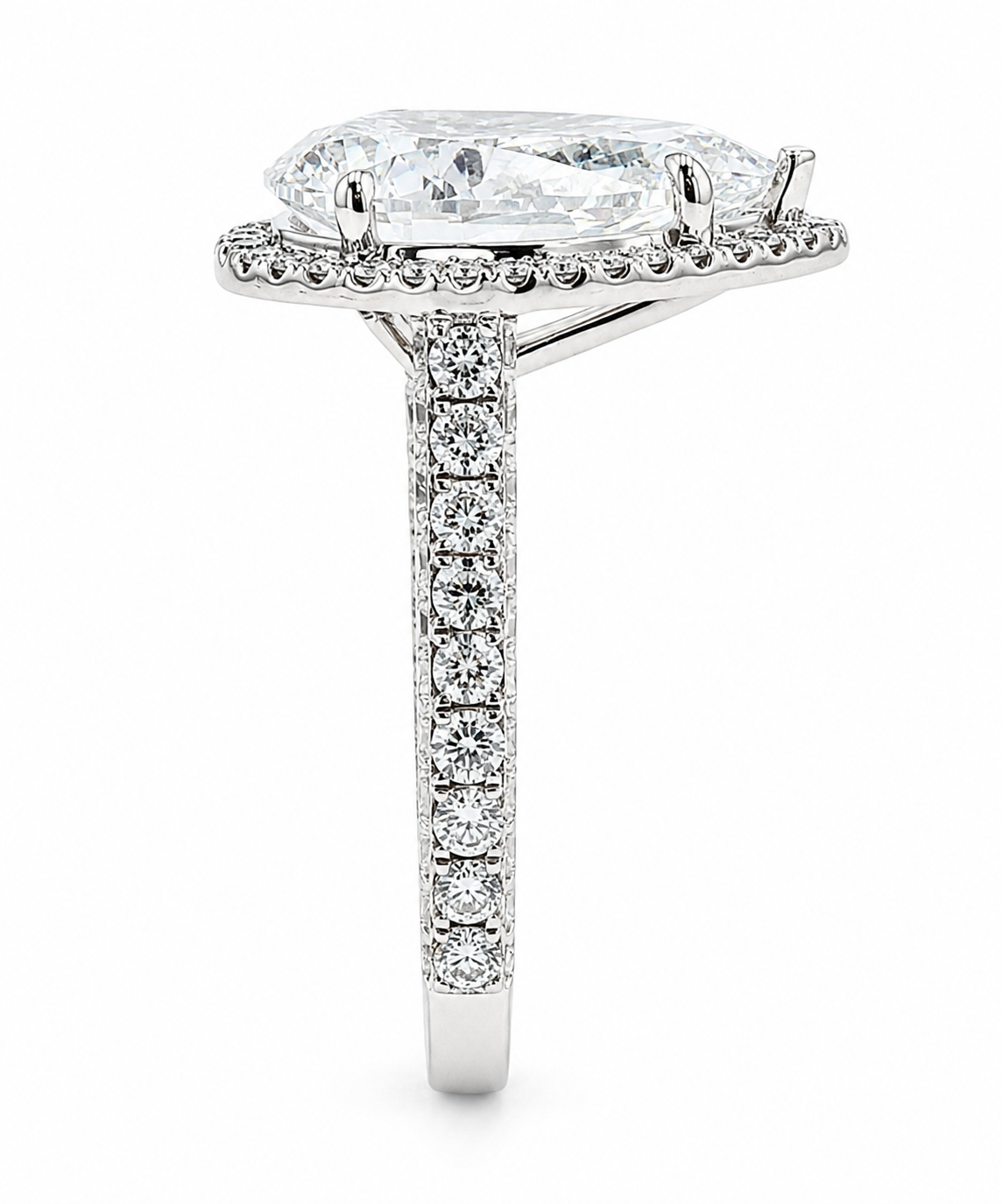 The Pear Halo Statement Ring