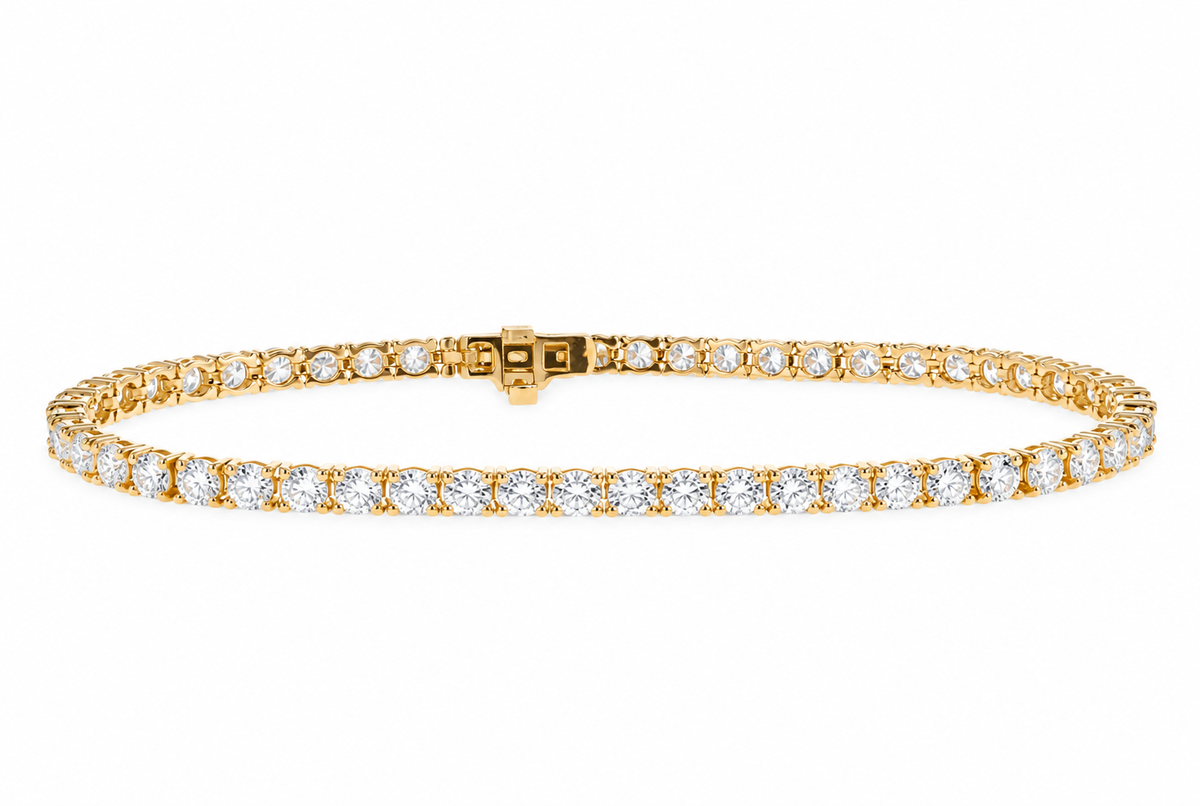 La Petite Yellow Gold Round Tennis Bracelet