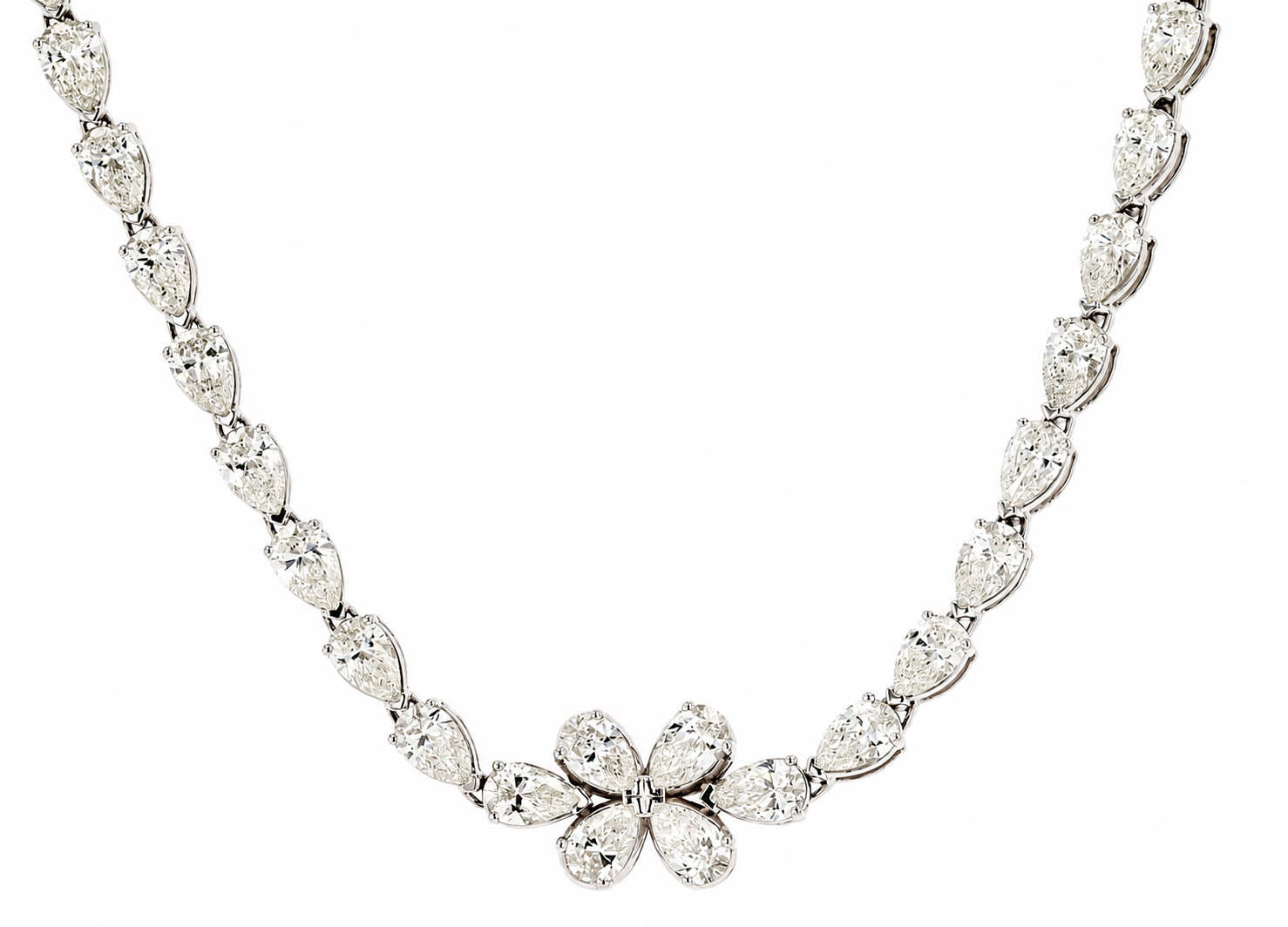 The Fleur Pear Diamond Necklace
