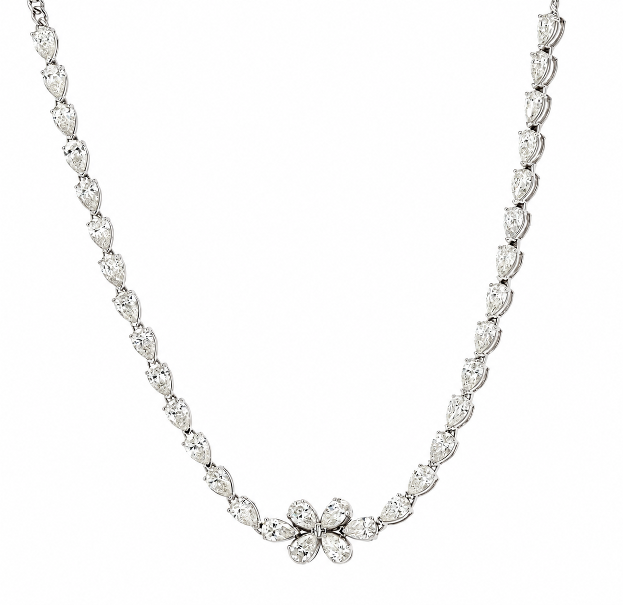The Fleur Pear Diamond Necklace