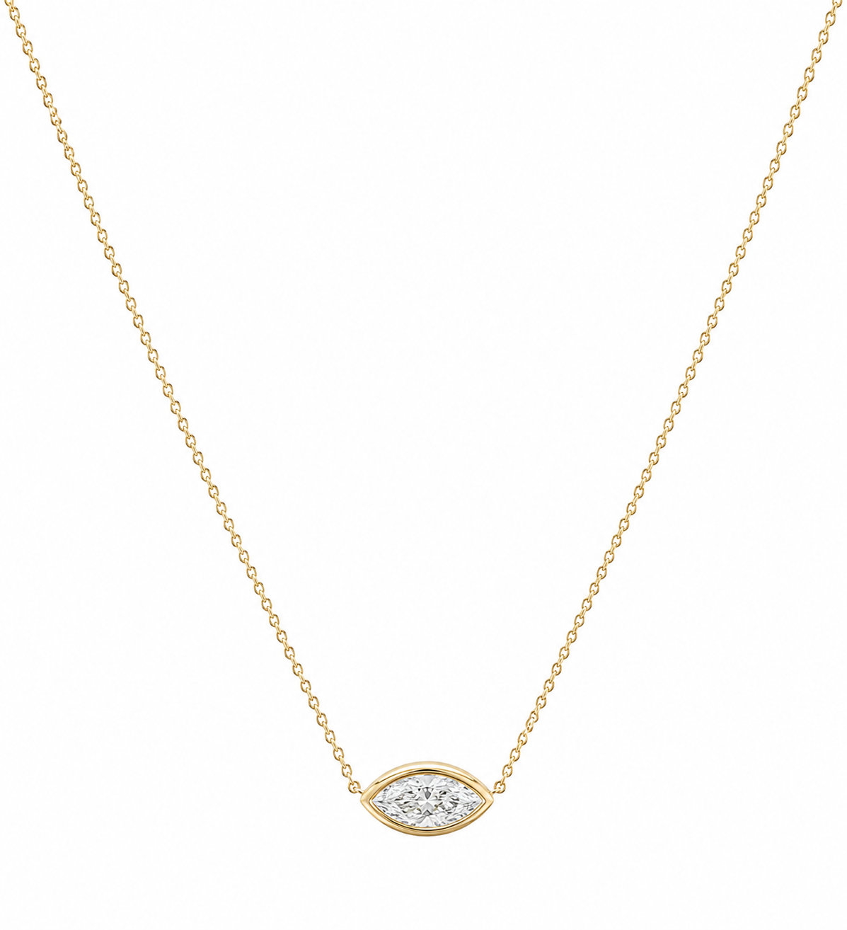The East-West Marquise Bezel Necklace