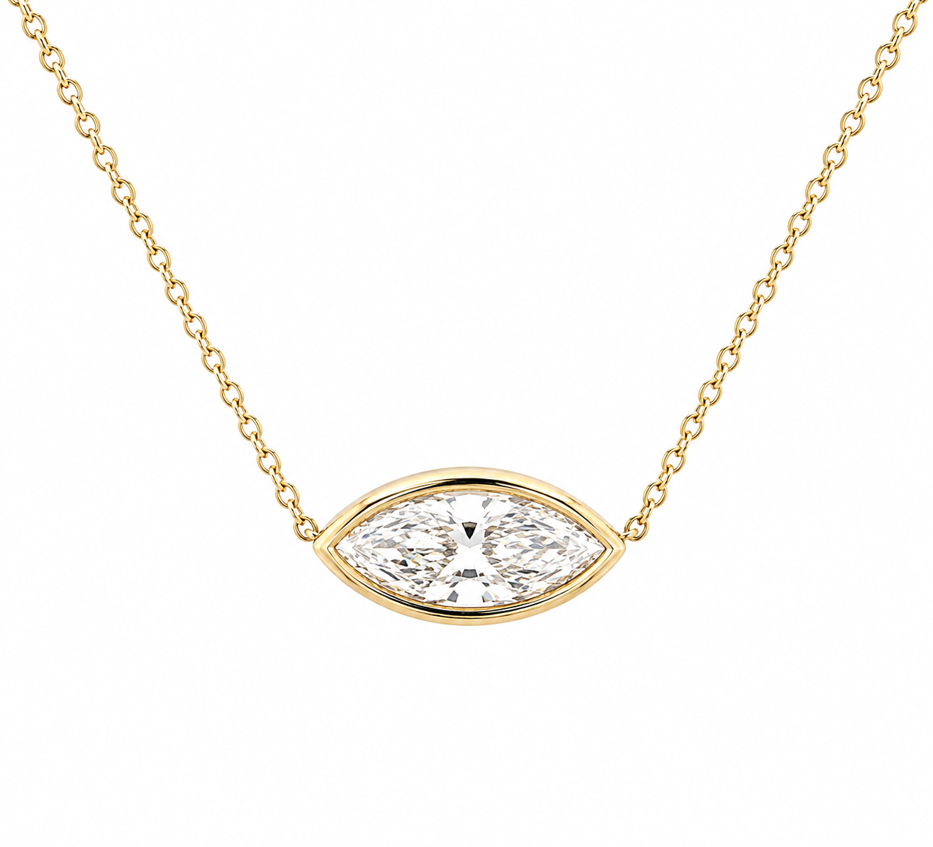 The East-West Marquise Bezel Necklace