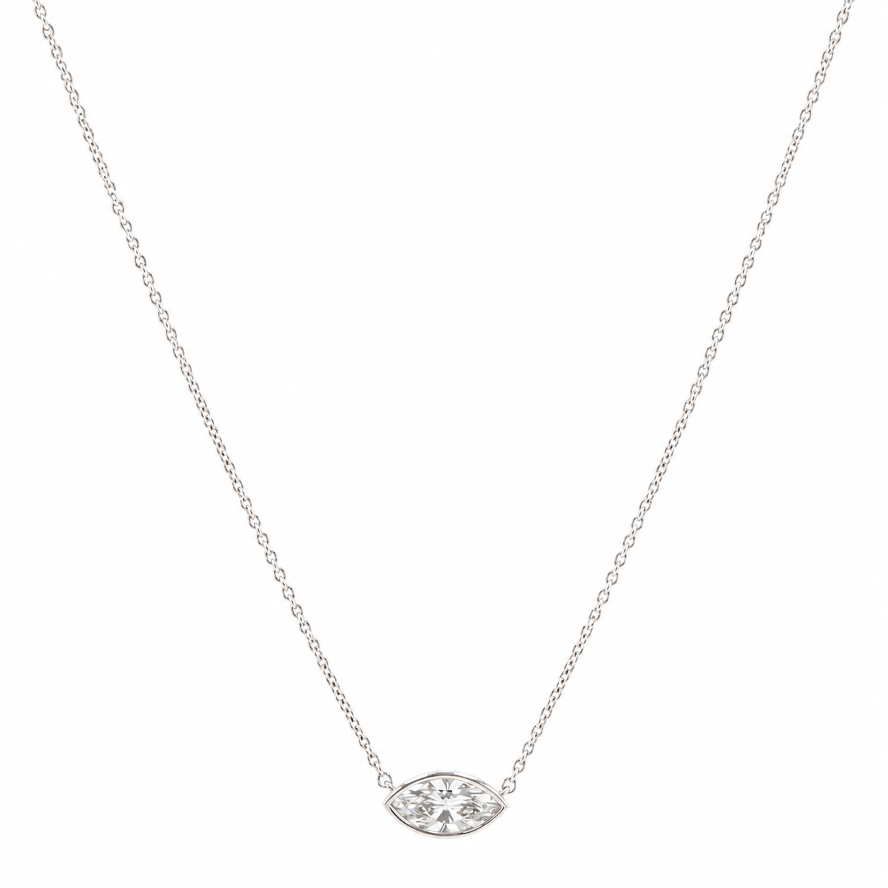 The East-West Marquise Bezel Necklace