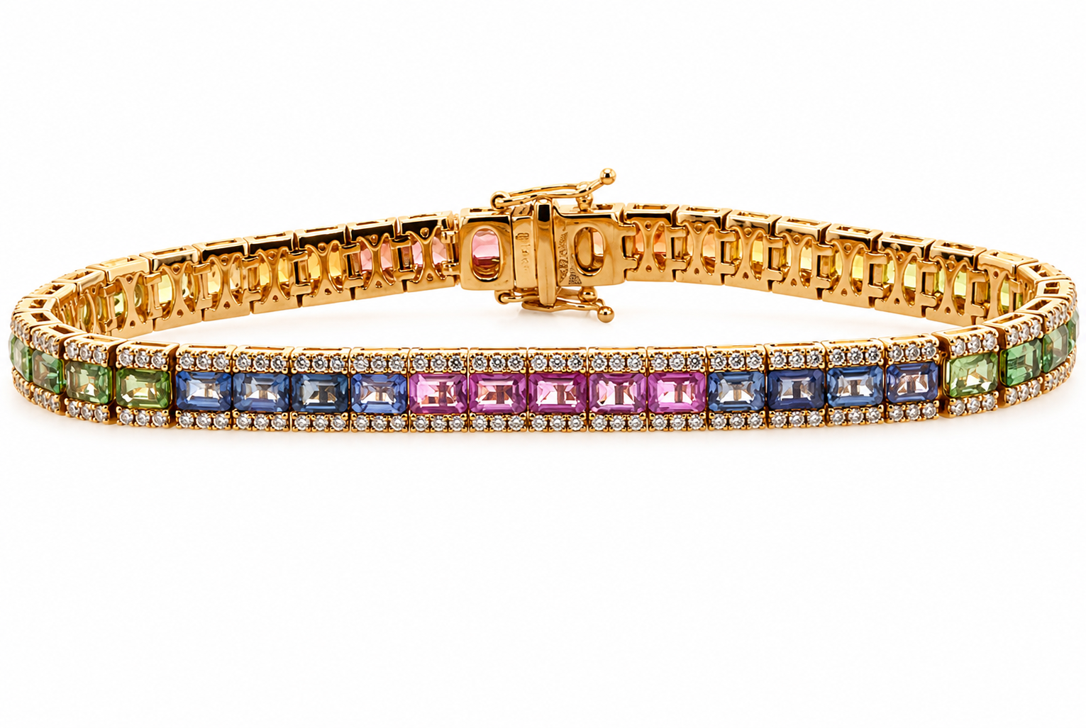 Sunset Sapphire Diamond Bracelet