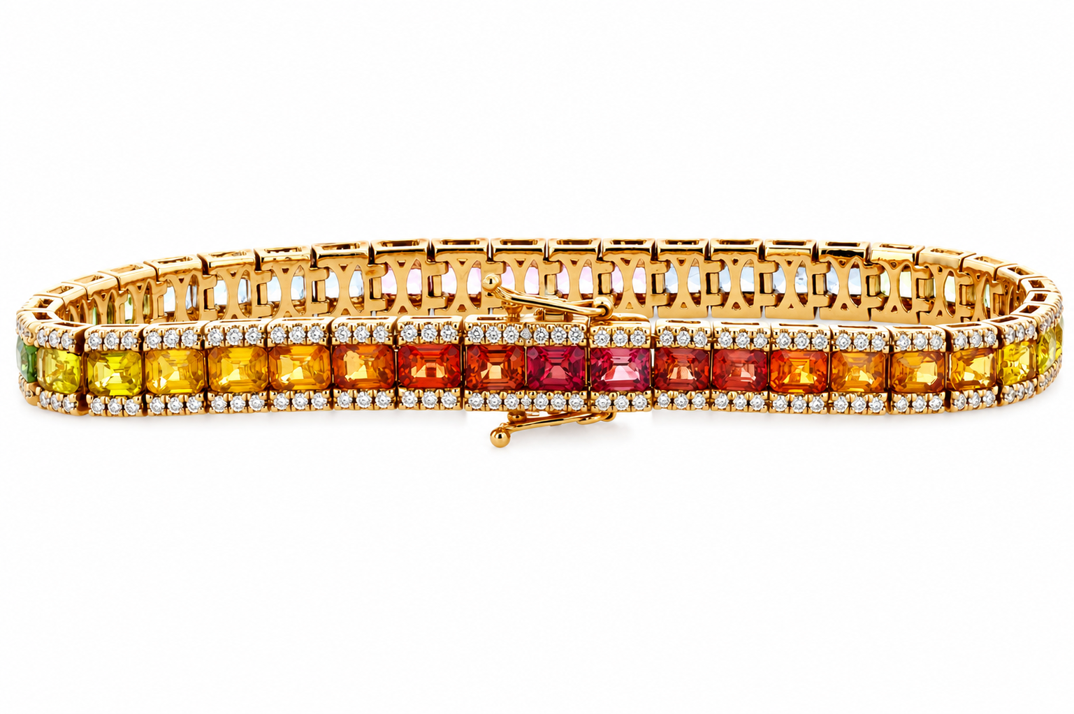 Sunset Sapphire Diamond Bracelet