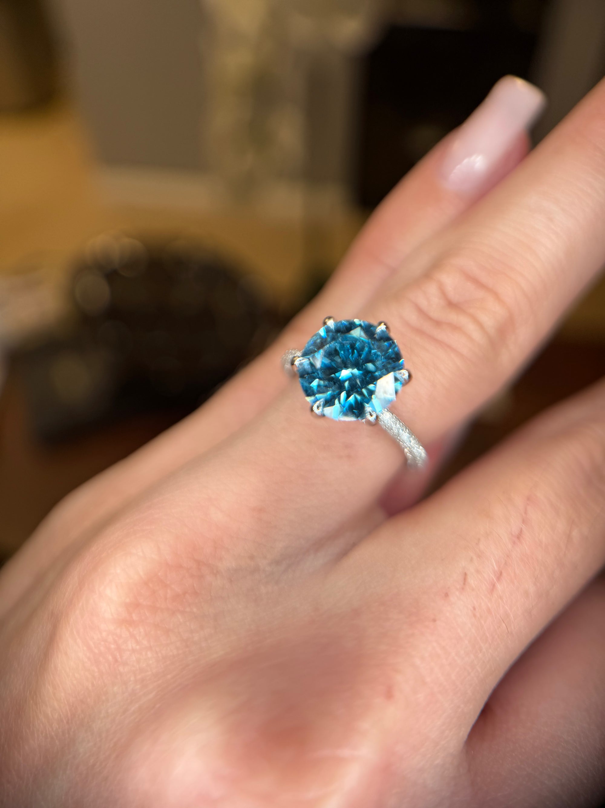 Oceanus Blue Engagement Ring