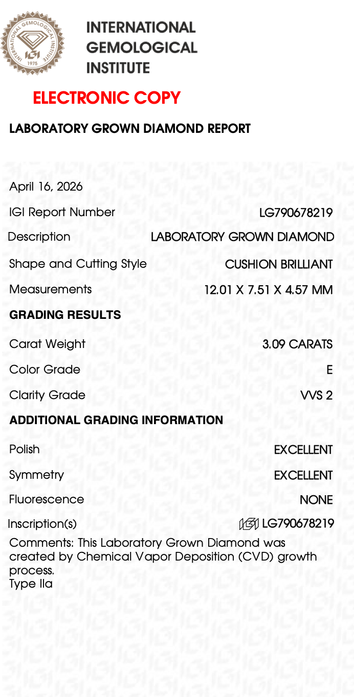 3.09 Ct Elongated Cushion Old Mine Cut